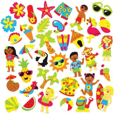Baker Ross Tropical Beach Foam Stickers - 120pcs Baker Ross Tropical Beach Foam Stickers - 120pcs