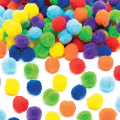 Pompons en Laine Arc-en-Ciel Baker Ross - Pack de 80 - Doux & Fluffy - 25mm Pompons en Laine Arc-en-Ciel Baker Ross - Pack de 80 - Doux & Fluffy - 25mm