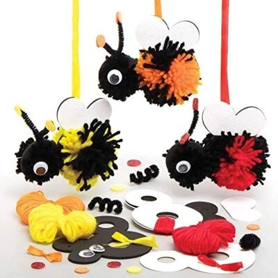 Baker Ross Bumble Bee Pom Poms - Bladgrønn - Hobbysett - Bie - 11cm Baker Ross Bumble Bee Pom Poms - Bladgrønn - Hobbysett - Bie - 11cm