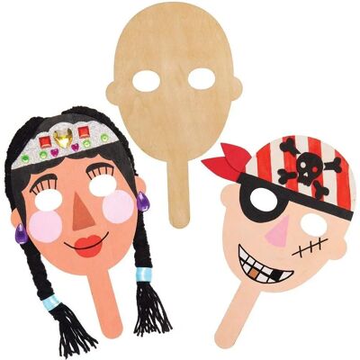 Máscaras de madera Baker Ross - Pack de 5 Máscaras de madera Baker Ross - Pack de 5