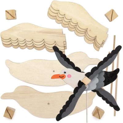 Baker Ross Moulins à vent Mouettes en bois - 2 Kits D'Artisanat - Publicité Baker Ross Moulins à vent Mouettes en bois - 2 Kits D'Artisanat - Publicité