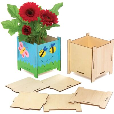 Pot en bois pour la couronne du roi - Kit de fleurs Pot en bois pour la couronne du roi - Kit de fleurs