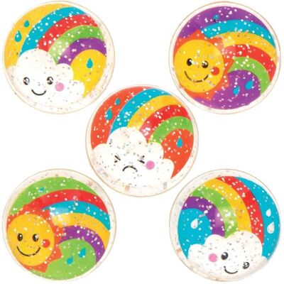 Regenbogen Glitzer Jet Bälle - 10 Stück - 30mm Durchmesser - Wettermotive - Für Kinder Regenbogen Glitzer Jet Bälle - 10 Stück - 30mm Durchmesser - Wettermotive - Für Kinder