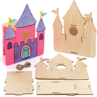 Baker Ross Slottsfågelholk Kit - 22cm för barn Baker Ross Slottsfågelholk Kit - 22cm för barn