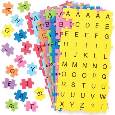 Lettres de puzzle en mousse auto-adhésives - 400 pièces - Publicité Lettres de puzzle en mousse auto-adhésives - 400 pièces - Publicité