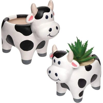 Craft Cow Pots en céramique - Lot de 2 - 12x7,5x11cm Craft Cow Pots en céramique - Lot de 2 - 12x7,5x11cm