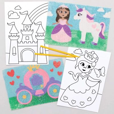 Kit d'Art Sand Art Princesse Baker Ross - 8 Modèles, 19x13cm Kit d'Art Sand Art Princesse Baker Ross - 8 Modèles, 19x13cm