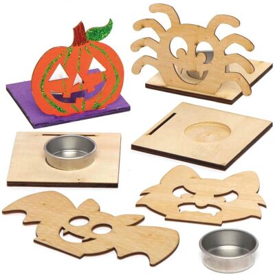 Craft Halloween Holz-Teelichtsets - Bastelset für Halloween Craft Halloween Holz-Teelichtsets - Bastelset für Halloween