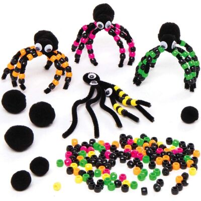 Kits de Décoration d'Araignées en Perles Baker Ross - Set de Création d'Araignées Halloween Kits de Décoration d'Araignées en Perles Baker Ross - Set de Création d'Araignées Halloween