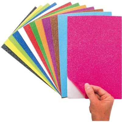 Feuilles de feutrine pailletée autocollantes - 12 pièces Feuilles de feutrine pailletée autocollantes - 12 pièces