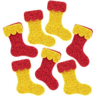 Baker Ross Kerstsokken Glitter Foam Stickers - 100 stuks Baker Ross Kerstsokken Glitter Foam Stickers - 100 stuks