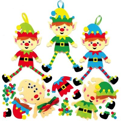 Kits de déco lutins de Noël à longues jambes - 5 pièces - Artisanat de Noël Kits de déco lutins de Noël à longues jambes - 5 pièces - Artisanat de Noël