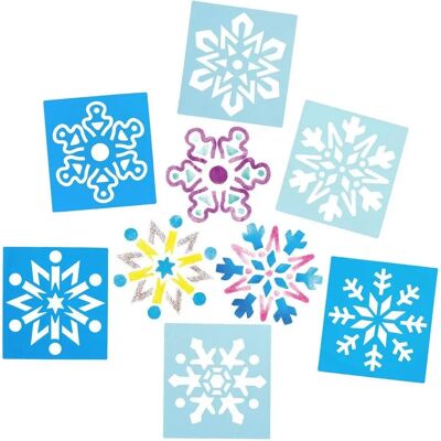 Schneeflockenschablonen - 8 Stück - Waschbare Kunststoff - Winter DIY Schneeflockenschablonen - 8 Stück - Waschbare Kunststoff - Winter DIY