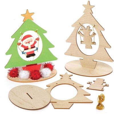 Kit altalena in legno per albero di Natale - 4 pezzi Kit altalena in legno per albero di Natale - 4 pezzi