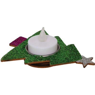 Weihnachtsbaum Holz Teelichthalter - 4 Stück - Aus Holz Weihnachtsbaum Holz Teelichthalter - 4 Stück - Aus Holz