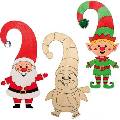 Baker Ross Weihnachts Holz Türhänger - Packung mit 5 - Festliche Dekoration Baker Ross Weihnachts Holz Türhänger - Packung mit 5 - Festliche Dekoration