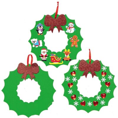 Couronnes de mousse blanche - Paquet de 10 - 20cm - Décoration Noël Couronnes de mousse blanche - Paquet de 10 - 20cm - Décoration Noël