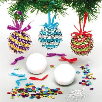 Kit de Décoration Boules à Sequins - Noël, Enfants Kit de Décoration Boules à Sequins - Noël, Enfants