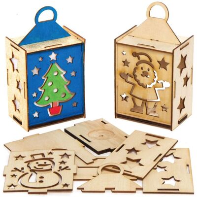 Kits de lanternes en bois de Noël Baker Ross - Lanternes de Noël Kits de lanternes en bois de Noël Baker Ross - Lanternes de Noël
