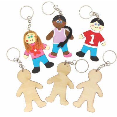 Baker Ross Holz-Personen-Schlüsselanhänger Rohlinge - Packung mit 10 - Bastelgeschenk Baker Ross Holz-Personen-Schlüsselanhänger Rohlinge - Packung mit 10 - Bastelgeschenk