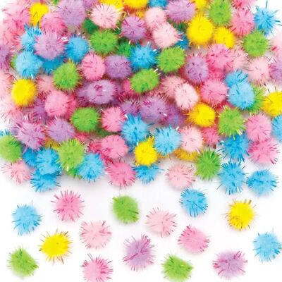 Baker Ross Pastell Glitzer Selbstklebende Pom Poms - 150 Stück Bastelzubehör Baker Ross Pastell Glitzer Selbstklebende Pom Poms - 150 Stück Bastelzubehör