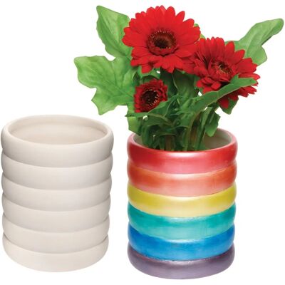 Pots de fleurs en céramique arc-en-ciel Baker Ross - 2 pièces Pots de fleurs en céramique arc-en-ciel Baker Ross - 2 pièces