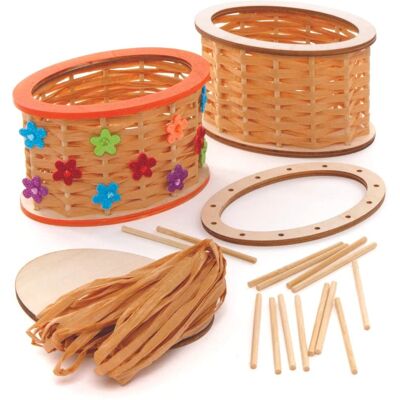 Baker Ross Holzkorb-Web-Bastelset - 2 Stück Baker Ross Holzkorb-Web-Bastelset - 2 Stück