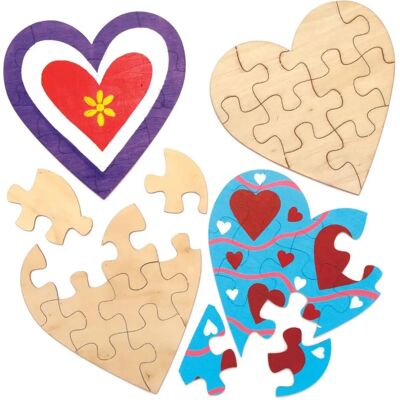 Herz Holzpuzzles - 5 Stück Herz Holzpuzzles - 5 Stück