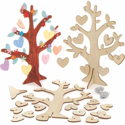 Kit d’arbre cœur en bois Baker Ross - Bleu/Jaune/Rouge/Vert - Type d’artisanat Kit d’arbre cœur en bois Baker Ross - Bleu/Jaune/Rouge/Vert - Type d’artisanat
