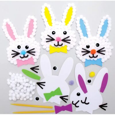 Osterhasen Pom Pom Bastelsets - 5 Stück - aus Moosgummi Osterhasen Pom Pom Bastelsets - 5 Stück - aus Moosgummi