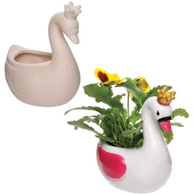 Swan Princess Ceramic Flowerpots - Set of 2 Swan Princess Ceramic Flowerpots - Set of 2