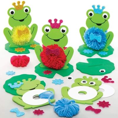 Baker Ross Frosch Pom Pom Bastelsets - Pack von 3 - Aus Moosgummi Baker Ross Frosch Pom Pom Bastelsets - Pack von 3 - Aus Moosgummi