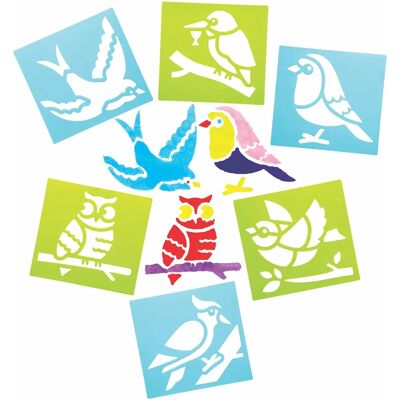 Pochoirs d'oiseaux Baker Ross - Pack de 8 - Fournitures d'artisanat Pochoirs d'oiseaux Baker Ross - Pack de 8 - Fournitures d'artisanat