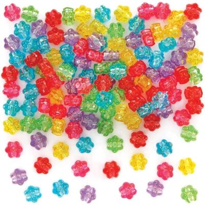 Baker Ross Glitzer Blumen Pony Perlen - 6 Farben - 300 Stück Baker Ross Glitzer Blumen Pony Perlen - 6 Farben - 300 Stück