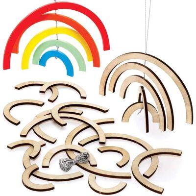 Kit décoration spirale arc-en-ciel en bois - Rose Kit décoration spirale arc-en-ciel en bois - Rose