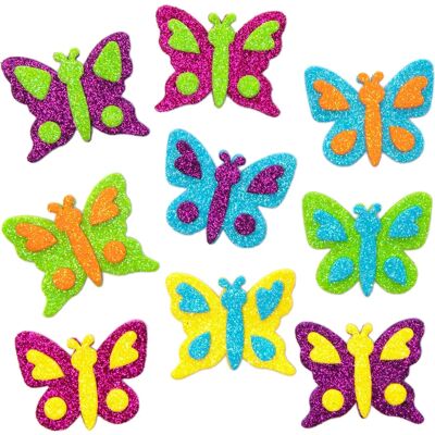 Autocollants de papillon en mousse à paillettes Baker Ross - 120 pcs Autocollants de papillon en mousse à paillettes Baker Ross - 120 pcs