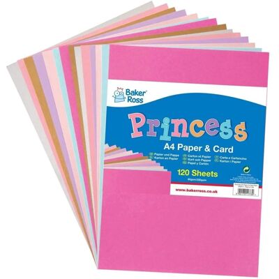 Baker Ross Pack de Tarjetas y Papel Princesa - Material de Manualidades Baker Ross Pack de Tarjetas y Papel Princesa - Material de Manualidades