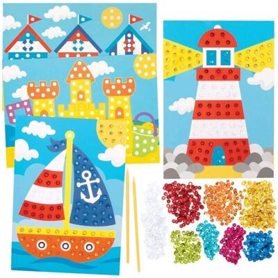 Kits d'Art Glitter Bord de Mer Baker Ross - 4 Modèles Kits d'Art Glitter Bord de Mer Baker Ross - 4 Modèles