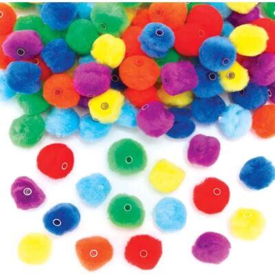 Craft Rainbow Colours Threading Pom Pom Beads - Perles de pompons arc-en-ciel Craft Rainbow Colours Threading Pom Pom Beads - Perles de pompons arc-en-ciel