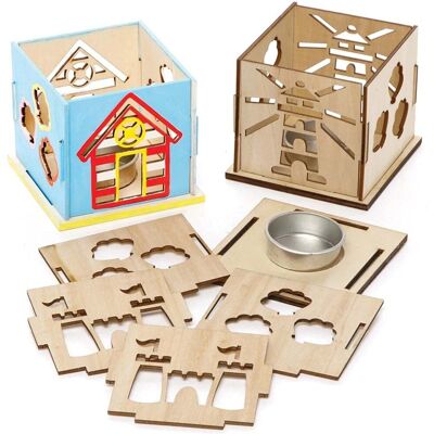 Kits de portavelas de madera de playa - Manualidades DIY Kits de portavelas de madera de playa - Manualidades DIY