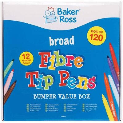 Baker Ross Marker Pens - 120 Rainbow Shades - Marker Pens for Kids Baker Ross Marker Pens - 120 Rainbow Shades - Marker Pens for Kids