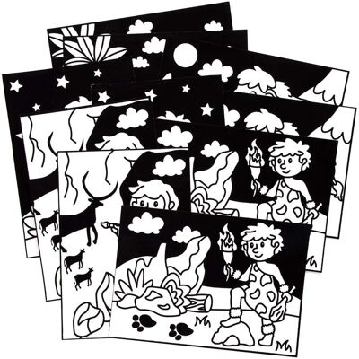 Baker Ross - FE467 - Design a Tocco di Velluto dell’Età della Pietra - Set da 10 - Kit Creativo Baker Ross - FE467 - Design a Tocco di Velluto dell’Età della Pietra - Set da 10 - Kit Creativo