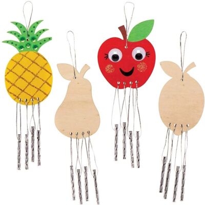 Carillons en bois de fruits Baker Ross - Lot de 4 Carillons en bois de fruits Baker Ross - Lot de 4