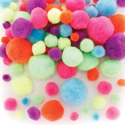 Baker Ross Neon Bastel Pom Poms - 120 Stück - Verschiedene Größen & Farben Baker Ross Neon Bastel Pom Poms - 120 Stück - Verschiedene Größen & Farben