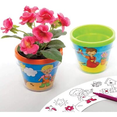Pots de fleurs du jardin à colorier - Paquet de 3 Pots de fleurs du jardin à colorier - Paquet de 3