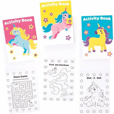 Baker Ross Libros de actividades de unicornio mini - Pack de 12 Baker Ross Libros de actividades de unicornio mini - Pack de 12