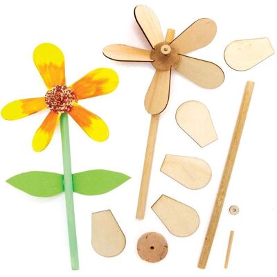 Kit de Moulin à Vent de Fleurs en Bois Baker Ross - Activité Créative pour Enfants Kit de Moulin à Vent de Fleurs en Bois Baker Ross - Activité Créative pour Enfants