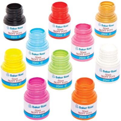 Baker Ross Tazas de Pintura para Cristal - Pack de 10 Colores - Materiales de Arte y Manualidades Baker Ross Tazas de Pintura para Cristal - Pack de 10 Colores - Materiales de Arte y Manualidades