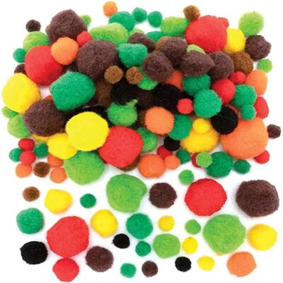 Pack de Pompons Couleurs Forêt - 256 pièces Pack de Pompons Couleurs Forêt - 256 pièces
