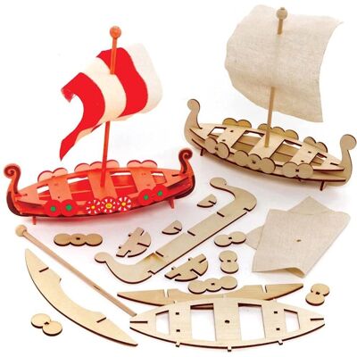 Kit de bateau romain en bois 3D Baker Ross - Activité éducative pour enfants Kit de bateau romain en bois 3D Baker Ross - Activité éducative pour enfants